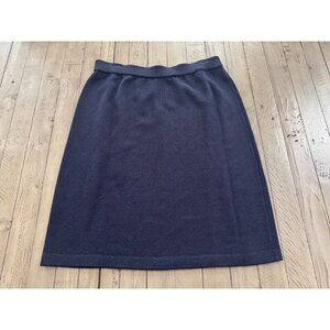 ST JOHN Basics Vintage Blue Santana Knit Pull On Pencil Skirt Navy Blue Size 16
